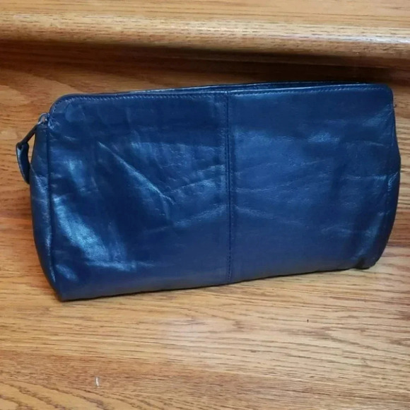 Vintage Blue Leather‎ clutch